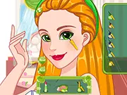 Elf Queen Glamorous Makeover free online game, screenshot of the beautiful queen dressed in fantasy attire, beauty and dress-up game on PlayArcadeHub