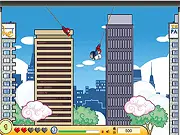 P-Boy Swinging Hero free online game, arcade action with a hero swinging between anchors, play free timing game