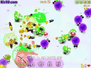 Zombies vs Brains game screenshot, action puzzle game online free, crash hordes of zombies with weapons and power-ups