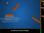 Free online game thumbnail for Rafter, showing a drawn physics rectangle attempting to hit a spiked ball