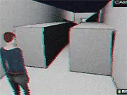 Intruded game screenshot showing a block navigating a 3D isometric maze with dangerous spikes and gaps