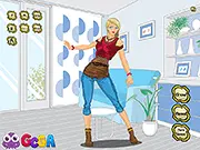 Home Prep Dress Up free online fashion game where a girl is styled for a house warming party on PlayArcadeHub