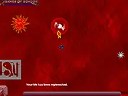 Screenshot of Red Earth 2 online action shooter game showing a powerful vehicle shooting enemies on the Martian-like red planet landscape
