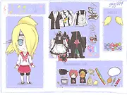 Chibi Deidara Dress Up game screenshot with the Akatsuki character in customizable outfits