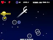 Sparkling Wishes game screenshot, shooting yellow balls at colored wishballs, play free bubble shooter game