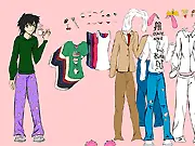 L Death Note Dress Up free online anime game screenshot - styling the detective L Lawliet with different clothes and accessories