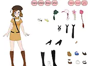 Nyotalia Dress Up game screenshot showing a female, genderbent Hetalia character in a custom historical outfit. Play the free online anime dress-up game.