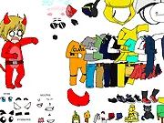 PewDiePie Dress Up game screenshot showing the famous YouTuber character in various funny and fashionable outfits. Play the free online style game.