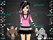 The Emo Girl Dress Up online free game screenshot - fashion customization with emo style clothes and accessories