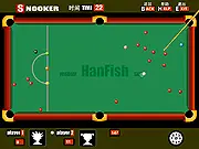 Snooker Online game screenshot, billiard table with cue ball, play free snooker game