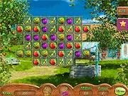 Free online Match 3 puzzle game Dream Fruit Farm, showing colorful fruit icons on a game board