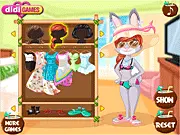 Judy Hopps from Zootopia dressed in a cute summer outfit and beachwear, online free dress-up game on PlayArcadeHub