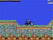 Super Sonic Motorbike 3 free online racing game with Sonic collecting rings on a motorcycle