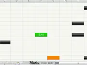 Spreadsheet Escape free online puzzle game screenshot showing a block being slid across a grid designed to look like a spreadsheet