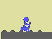Driving Simulator game screenshot showing a vehicle carefully navigating a challenging, obstacle-filled course to reach the goal. Play the free online simulation game.