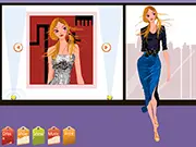 Screenshot of Night Fashion Collections game showing a beautiful lady wearing a stunning, elegant night gown with dazzling accessories