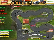 Drifting Championships game screenshot, car performing a power slide and scoring drift points online