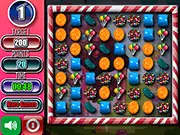 Screenshot of Candys Matching Mania, showing colorful candy pieces arranged in a grid for match-3 gameplay