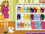 Lisa's Winter Wear Fashion free online dress-up game, girl selecting a date outfit with her pet