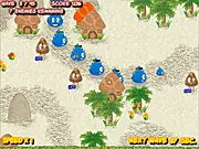 Play Mushroom Tower Defense free online strategy game on PlayArcadeHub | Screenshot showing unique mushroom towers defending a path against a wave of enemies.