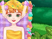 Sweet Girl Spa game screenshot showing the girl getting a relaxing facial treatment in a luxurious spa environment. Play the free online makeover game.