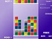 Gameplay screenshot of the Monday Block free online color matching puzzle game showing stacked colored blocks
