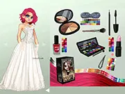 A fashionable female character with unique rainbow ombre hair being styled in the Dress Up Dafné online fashion game.