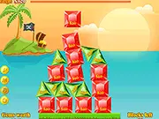 Gameplay screenshot of the free online puzzle game GemStack with colorful stacked gems