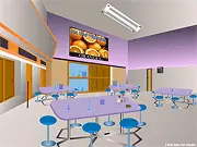 Screenshot of Lab Escape game showing a character standing in a dimly lit laboratory filled with scientific equipment, beakers, and computer monitors.