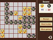 Screenshot of the Monster Revenge free online arcade game showing the smiley character drawing a line and avoiding a monster enemy