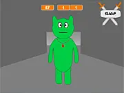 Endless Clicker! free online game, showing a green creature that players must click for points