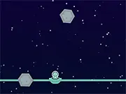 Screenshot of the game Slope online, showing a green ball rolling down a steep 3D slope with red obstacles