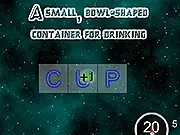 Astro Words free online game screenshot, ball distributing letters into word slots, physics-based vocabulary game
