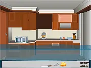 Submarine Escape free online action game screenshot showing a sailor navigating a flooded, damaged submarine corridor with rising water