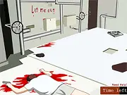 Screenshot of 1 Minute Escape Challenge, a timed puzzle game, person trapped in a sealed room, clock ticking down