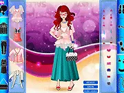 Sales Girl Dress Up free online game screenshot - styling a cute sales girl with fashionable retail work clothes