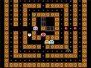 Pill Eater game screen showing the character eating pills in a maze while avoiding ghosts