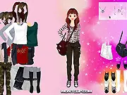 Stars Lady Dressup free online game screenshot - styling a celebrity with cute casual street fashion clothes and accessories