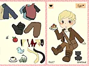 Screenshot of Minewt Dress Up game showing the anime character with various clothing options, hairstyles, and accessories surrounding her.