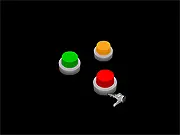 Screenshot from The Timewaster Ultra game showing a quirky, colorful puzzle level with several buttons, challenging the player to click the correct one.