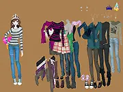 Screenshot of the free online game Fashion Fun Birthday Dress Up showing a girl with a stylish outfit ready for a party