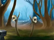 Magic Forest Escape 2 free online puzzle game screenshot, searching for clues and solving puzzles to escape the enchanted forest on PlayArcadeHub