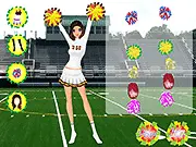 Cheer Fashion Dress Up free online game screenshot, cheerleader styling and uniform design on PlayArcadeHub