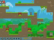 Aztec Totems puzzle game free online, using thinking skills to move totems and collect coins in an ancient maze