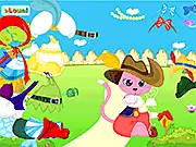 Screenshot of the Pink Cat Dress Up game showing a pink cat wearing a tiara and bow tie, a free online fashion game.