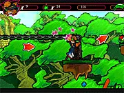 Adventures of Gyro Atoms 2 free online platformer, throw boomerang, find keys, helicopter transformation