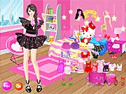 Play Pinky Room Dressup, a free online game where you select clothes and accessories from a pink-themed wardrobe to create an outfit.