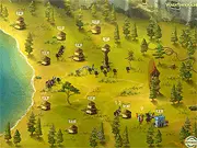 Map screen from Civilizations Wars Homecoming game, units attacking an enemy tower, fast strategy online game