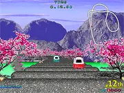 Play Coaster Cars: Bridges Track free online retro racing game on PlayArcadeHub with cherry blossoms