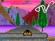 Play Coaster Cars 2: Purple Race free online retro 80s arcade racing game on PlayArcadeHub